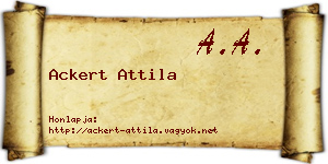 Ackert Attila névjegykártya